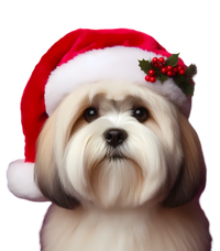 Lhasa Apso With Santa Hat Christmas Dog Owner Lover Mom Dad Gift T-Shirt