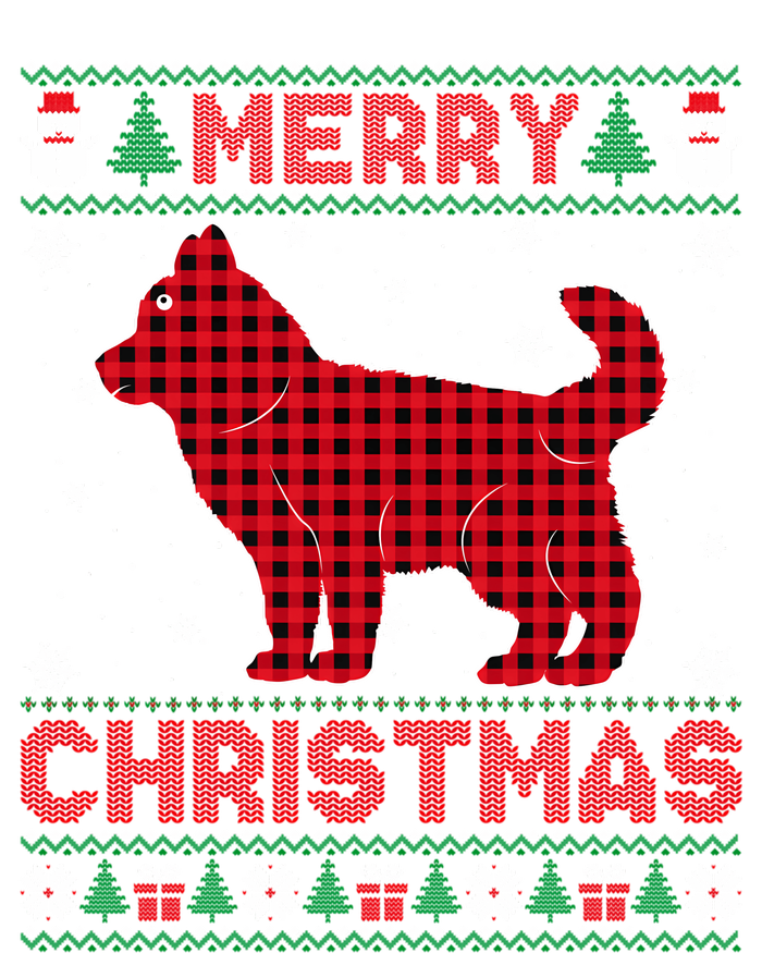 Merry Christmas Siberian Husky Dog Buffalo Red Plaid Sweater Long Sleeve Cooling Performance Long Sleeve Crew