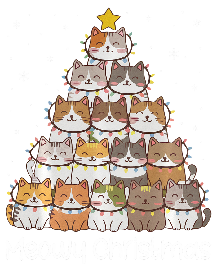 Merry Catmas Meowy Christmas Tree Cat Lover Cat Mom Cat Dad T-Shirt