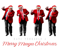 Funny Santa Trump Have Yourself A Merry Maga Christmas Xmas Women's Long Sleeve Flannel Pajama Set 