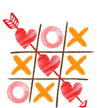 Cute Valentine Boy Girl Tic Tac Toe Hearts Win T-Shirt