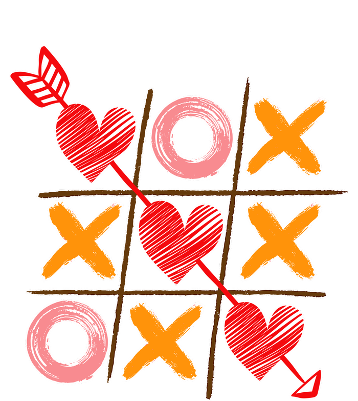 Cute Valentine Boy Girl Tic Tac Toe Hearts Win T-Shirt