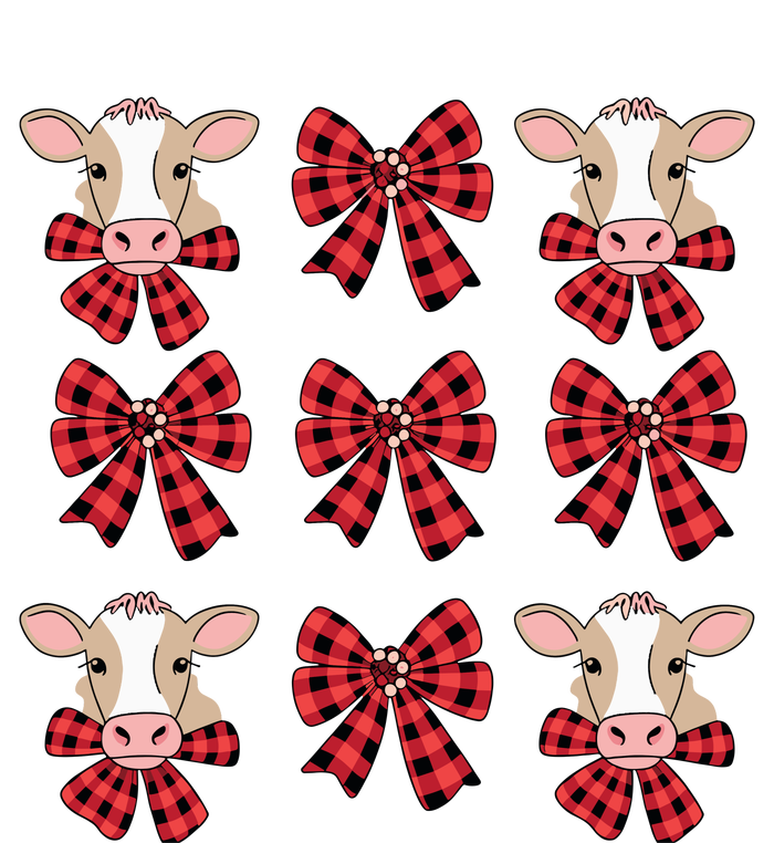 Coquette Bow Christmas Highland Cow Santa Cute Xmas Girl T-Shirt