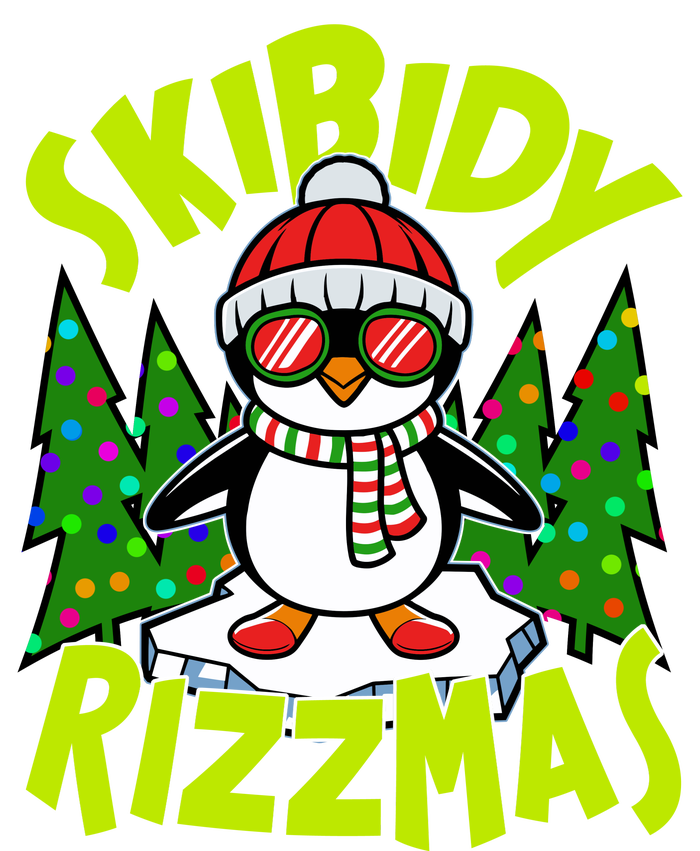 Skibidy Rizzmas Christmas Rizz Penguin Meme Premium Hooded Sweatsuit Set