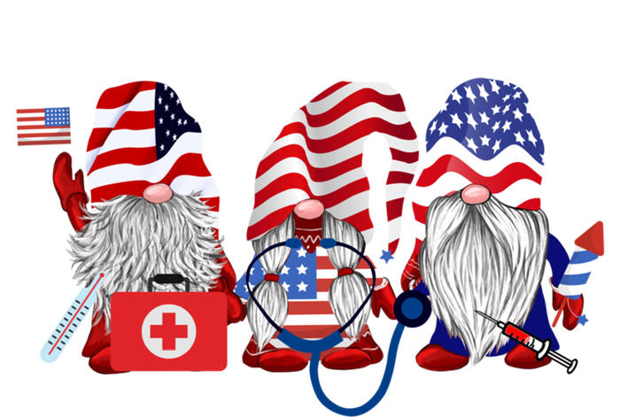 Nurse Usa Flag Gnome Stethoscope Patriotic Nurse 4th Of July Gift T-Shirt