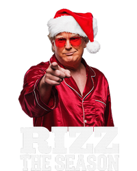 Rizz The Season Funny Trump Christmas Santa Pajama Dry Zone Grid Polo