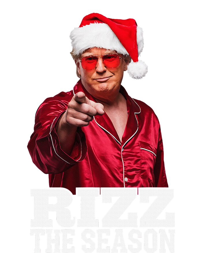 Rizz The Season Funny Trump Christmas Santa Pajama Dry Zone Grid Polo