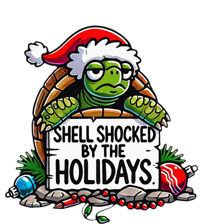 Shell Shocked By The Holidays Grumpy Turtle Christmas Funny Ladies PosiCharge Competitor Racerback Tank