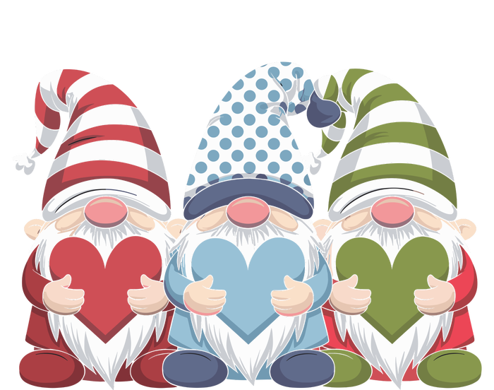 ValentineS Day Three Gnomes Holding Heart For Wo Girl Full-Length Apron With Pockets