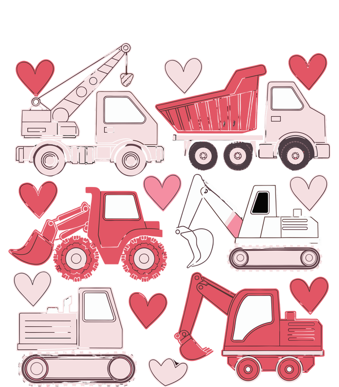 Valentines Day Construction Trucks Funny Boy Kids T-Shirt