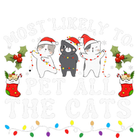 Most Likely To Pet All The Cats Cute 2025 Christmas Cat T-Shirt