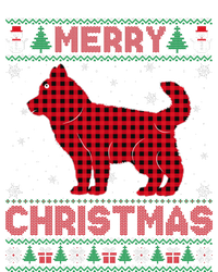 Merry Christmas Siberian Husky Dog Buffalo Red Plaid Sweater T-Shirt