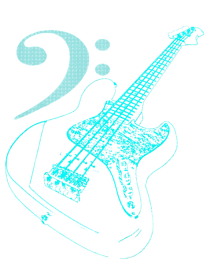 Bass With Clef Neon For Bassists & Bass Player T-Shirt