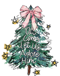 Oh Come Let Us Adore Him Christmas Xmas Tree Christian Jesus T-Shirt