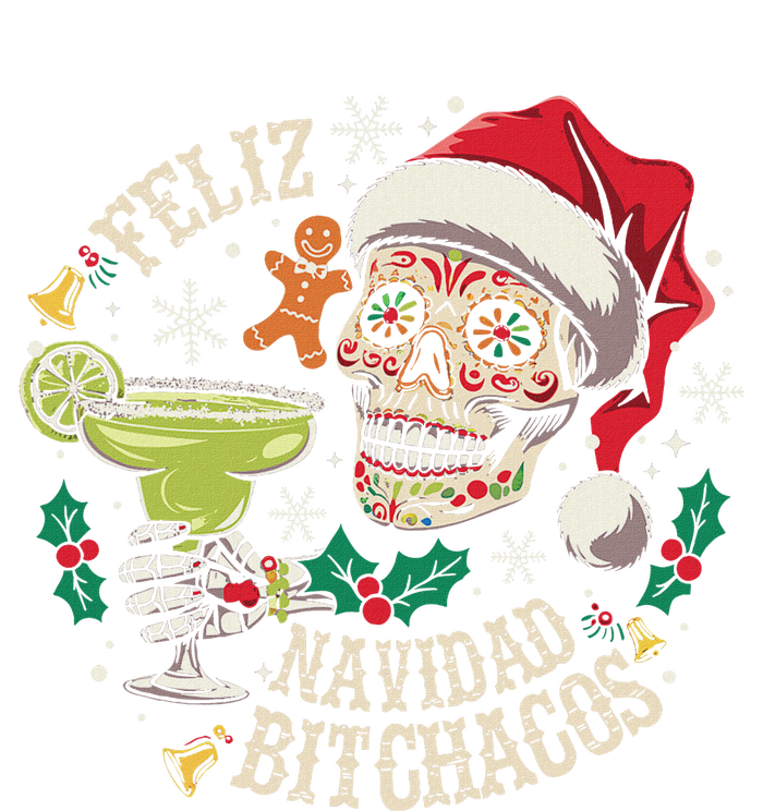 Feliz Navidad Bitchachos Funny Skull Spanish Merry Christmas T-Shirt