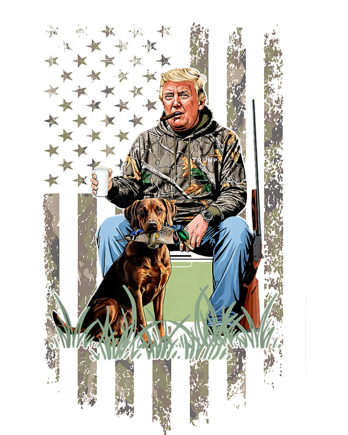 Hunting Trump Camouflage Usa Flag Duck Hunting Season Maga T-Shirt