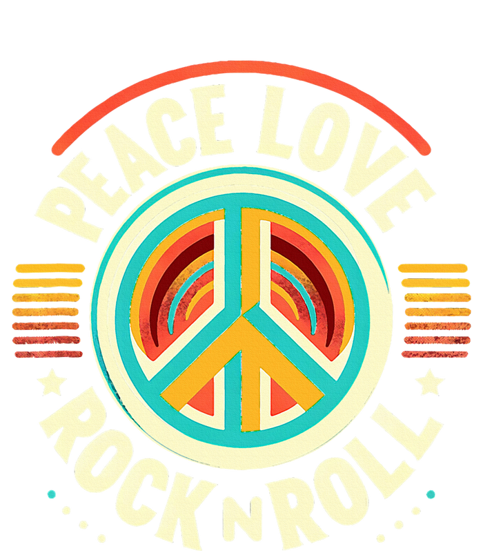 Peace Love And Rock And Roll Saying Rocker Motif T-Shirt