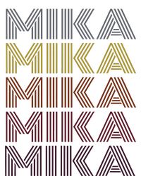 Graphic 365 First Name Mika Retro Pattern Vintage Style T-Shirt