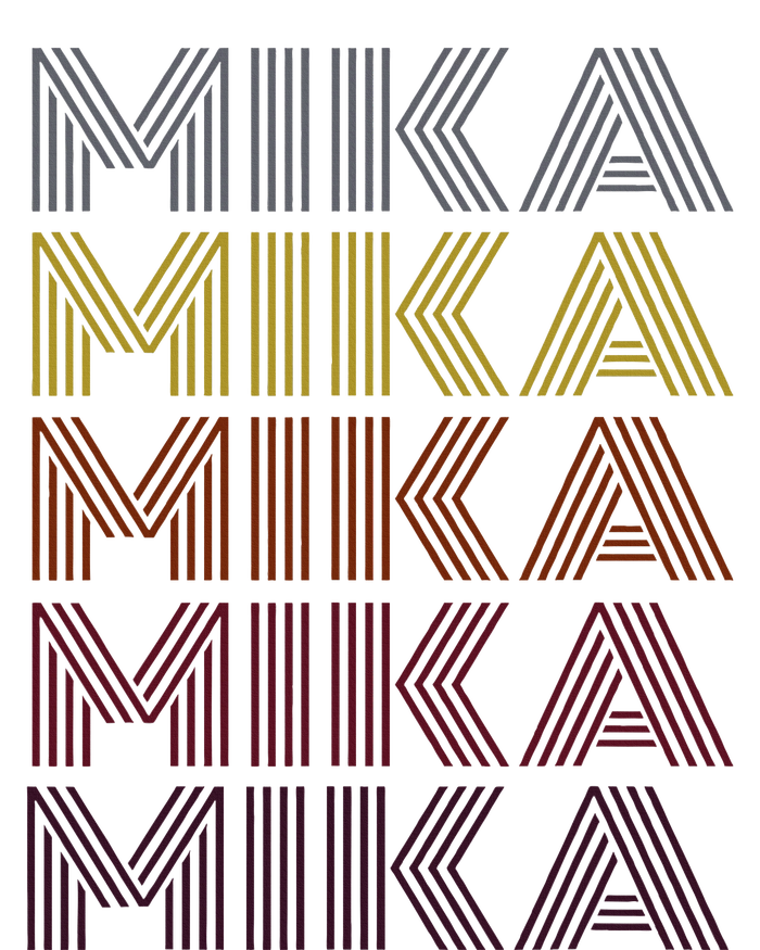 Graphic 365 First Name Mika Retro Pattern Vintage Style T-Shirt