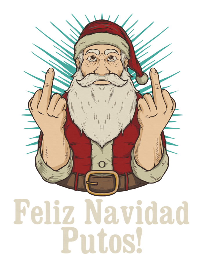 Flip Off Santa Claus Christmas Middle Finger Feliz Navidad T-Shirt