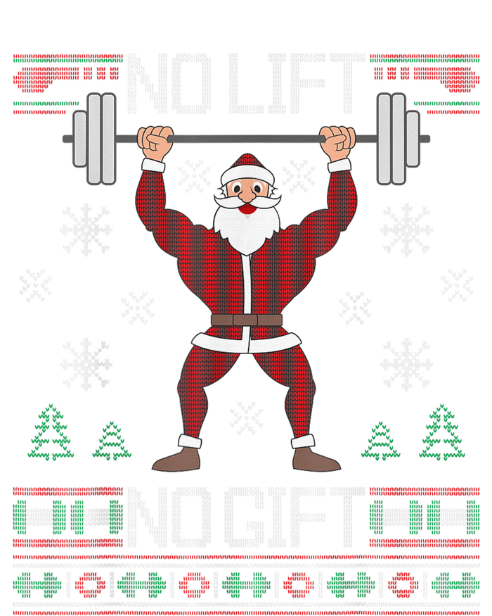 No Lift No Gift Ugly Christmas Sweater Santa Claus Gym Long Sleeve Pajama Set