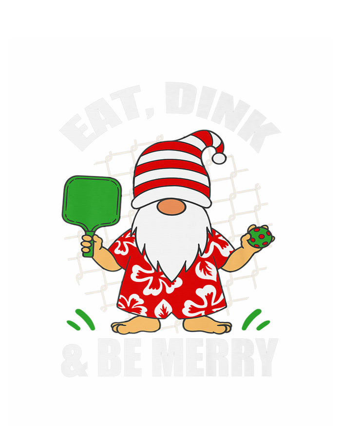 Pickleball Christmas Eat Dink And Be Merry Pickleball Santa T-Shirt