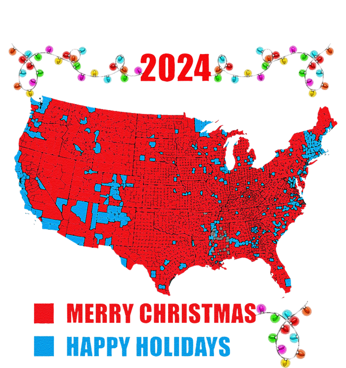 2024 Electoral Map Merry Christmas Trump Landslide Holiday T-Shirt