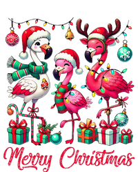 Merry Christmas Lights Flamingo Santa Hat Snow Xmas Pajamas T-Shirt