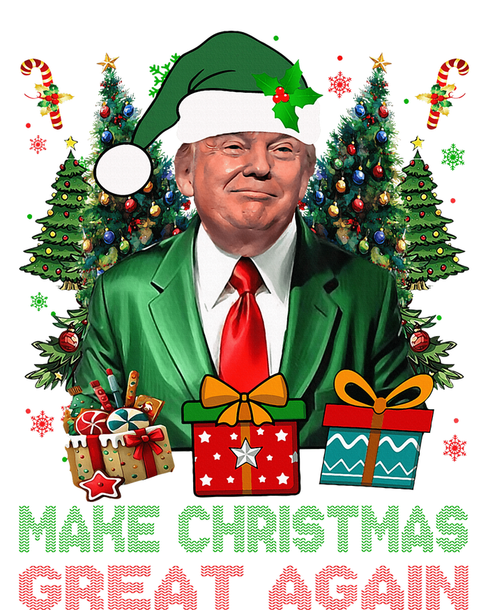 Make Christmas Great Again Xmas Funny Trump Pajamas Ugly Drawstring Bag