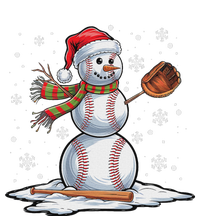 Baseball Snowman Baseball Player Santa Hat Christmas Funny T-Shirt