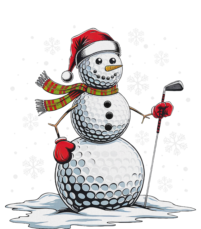 Golf Snowman Golf Player Santa Hat Christmas Funny T-Shirt