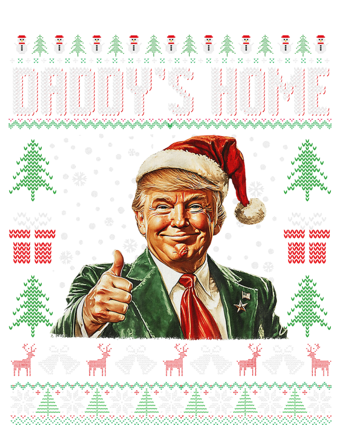 Funny DaddyS Home Trump Ugly Christmas Sweater Xmas Pajamas Valucap Bio-Washed Visor