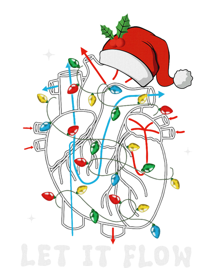 Funny Let It Flow Anatomy Heart Cardiac Nurse Santa Hat Xmas T-Shirt