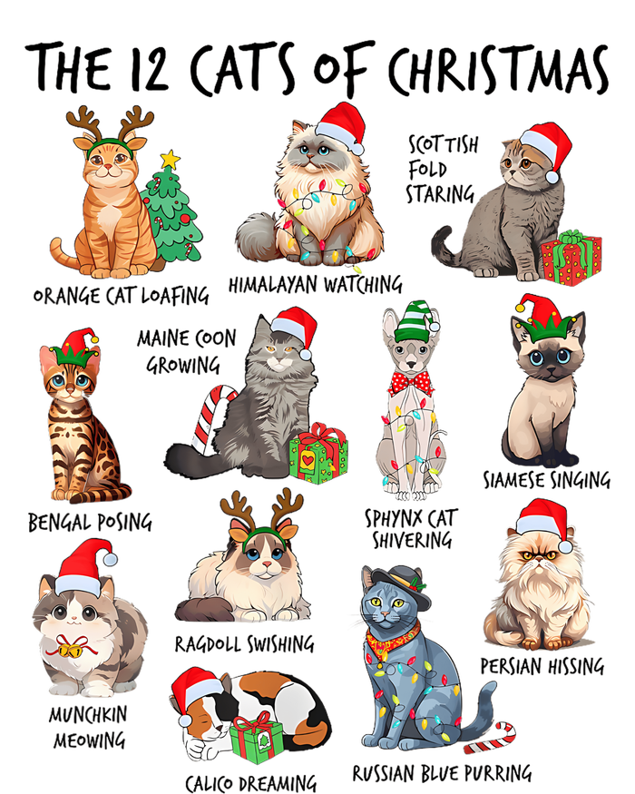 12 Cats Of Christmas Funny Christmas Cat Lover Xmas Holiday Beer Stein