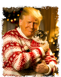 Funny Trump Christmas Sweater For Cat Lovers Xmas Pajamas Sweatshirt