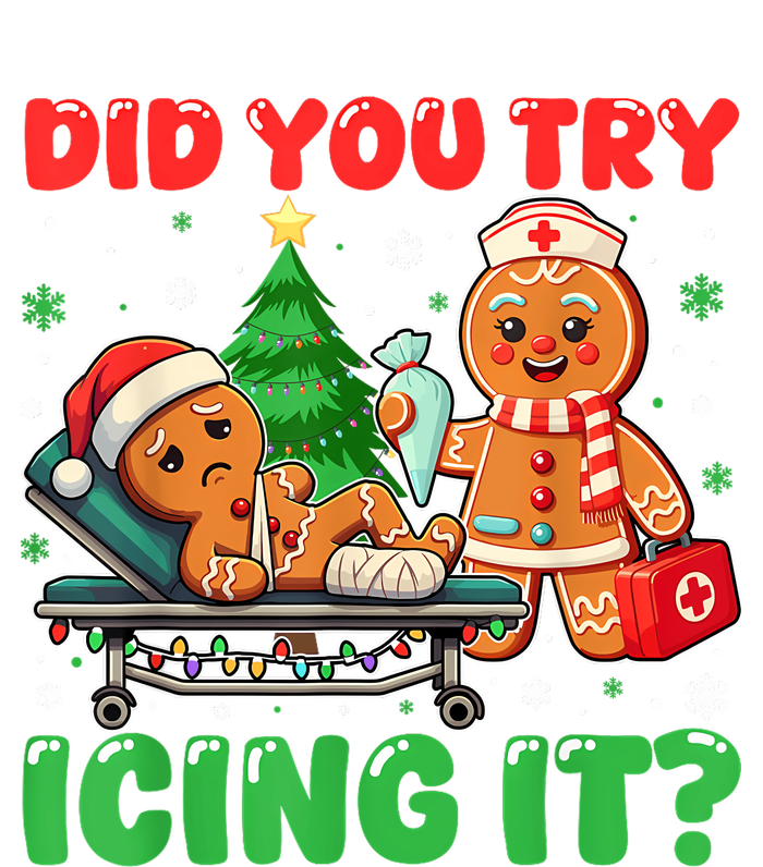 Funny Christmas Nurse Did You Try Icing It Gingerbread Man Bumper Sticker