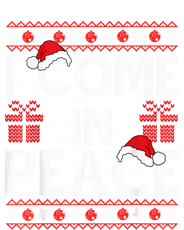 I Come In Peace IM Peace Matching Ugly Christmas Sweater Long Sleeve Pajama Set