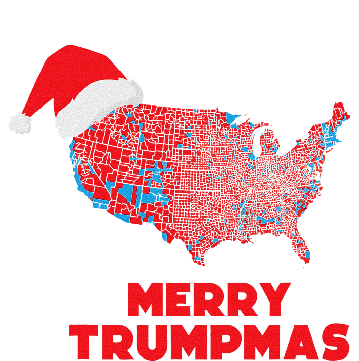 Trump Election Map Merry Christmas Holiday Santa Hat Xmas T-Shirt