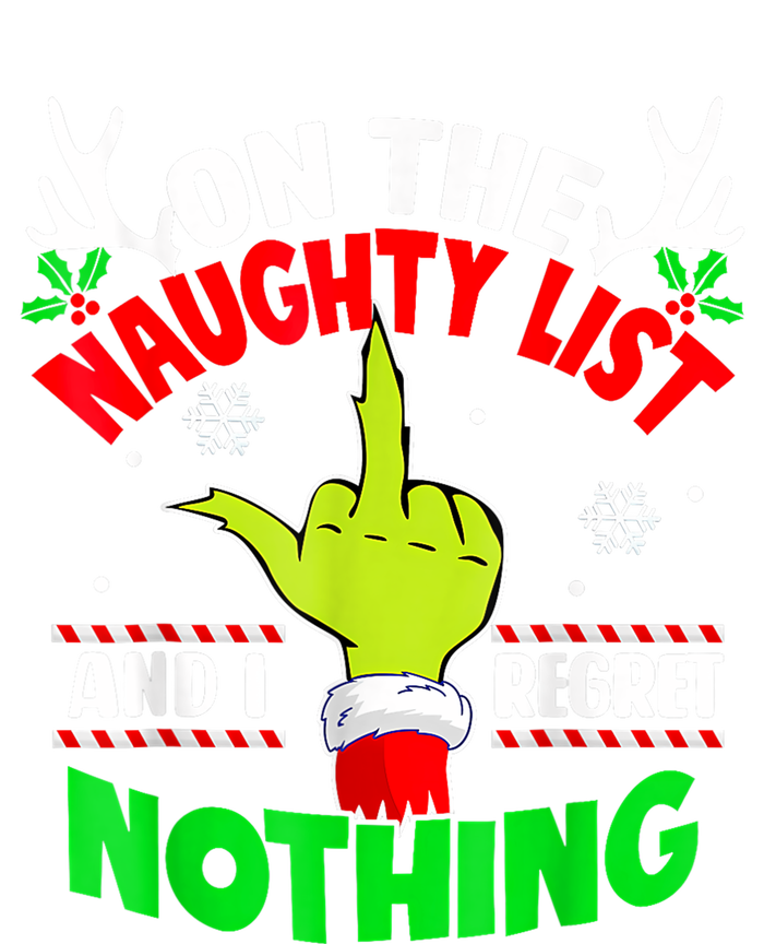 Funny On The List Of Naughty And I Regret Nothing Christmas Long Sleeve Pajama Set