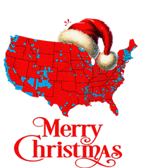 Trump Election Map Merry Christmas Holiday Santa Hat Xmas Tall Long Sleeve T-Shirt