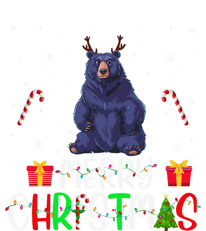 Merry Christmas Lights Bear Reindeer Hat Xmas Pjs T-Shirt