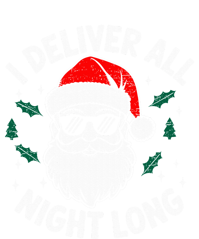 Funny Naughty Santa In Sunglasses I Deliver All Night Long Metallic Star Ornament