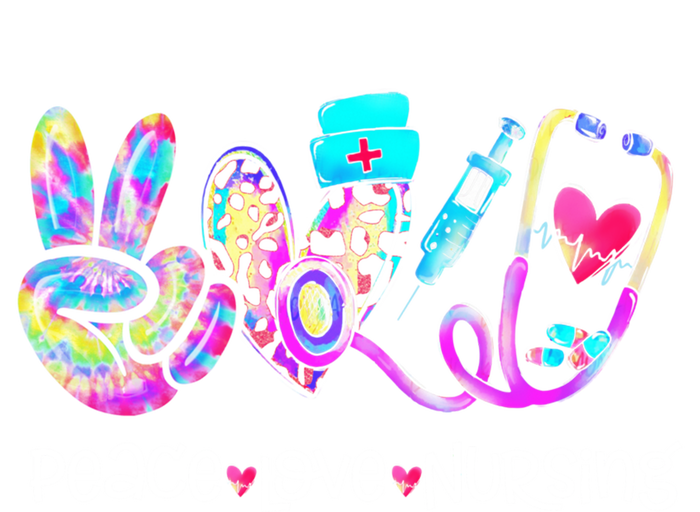 Peace Love Nursing Leopard Heart Stethoscope Nurse Life Gift T-Shirt