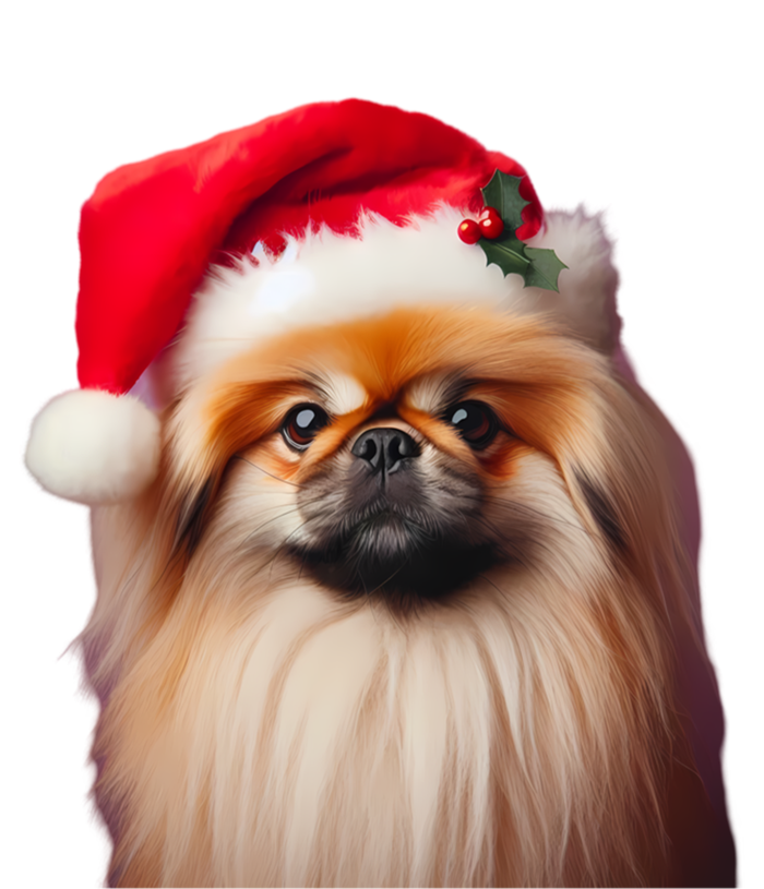 Pekingese With Santa Hat Christmas Dog Owner Lover Xmas Mom Gift Sustainable Beanie