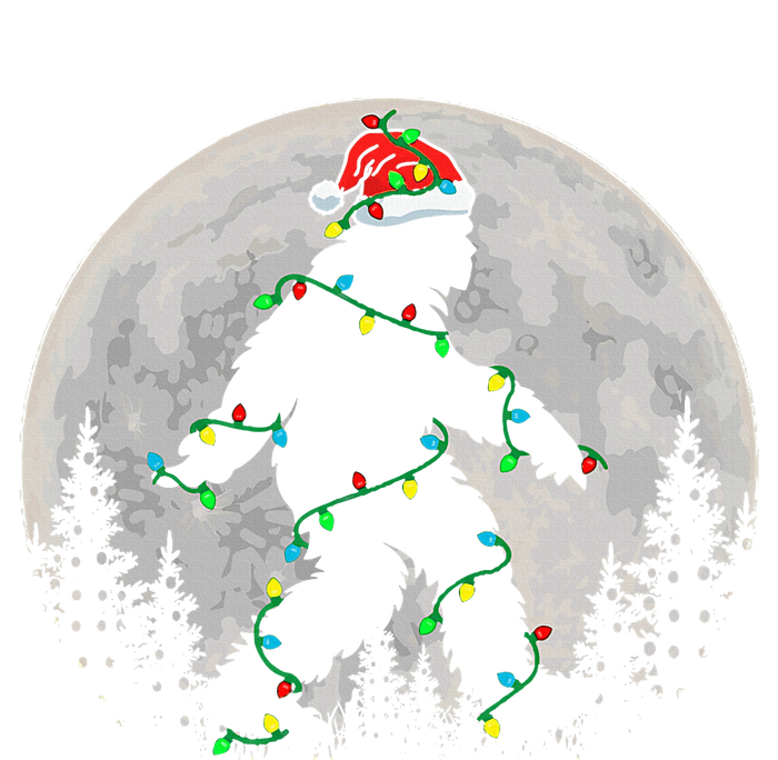 Bigfoot Santa Christmas Tree Lights Funny Xmas Sasquatch Women's Pullover Hoodie