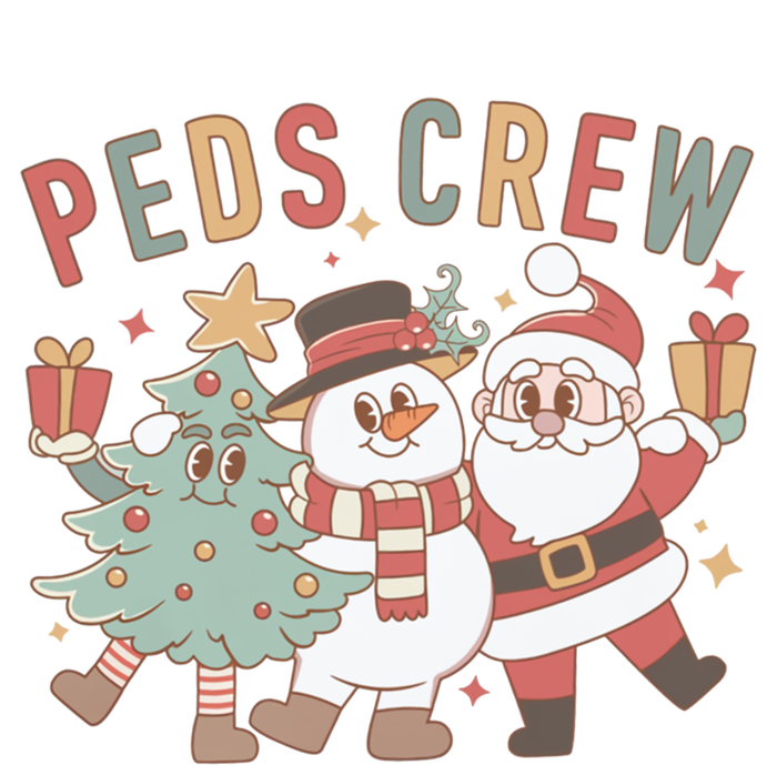 Retro Peds Crew Christmas Pediatric Nurse Nursing Group Gift Ceramic Bell Ornament