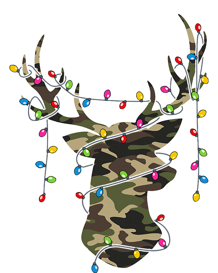 Christmas Holiday Camo Hunting Reindeer Deer Xmas Lights Drawstring Bag