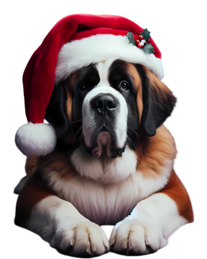 Saint Bernard With Santa Hat Christmas Xmas Dog Owner Mom Gift T-Shirt