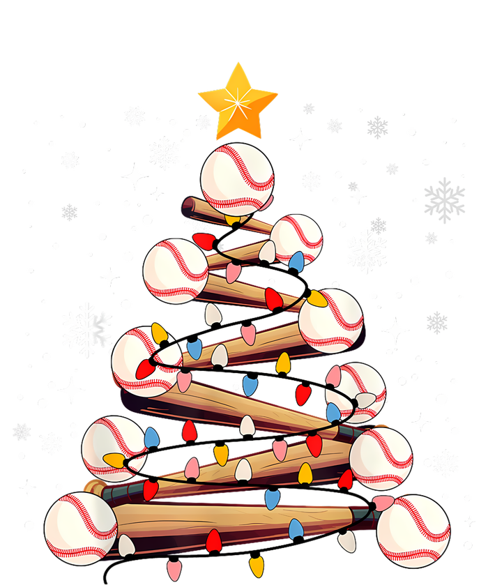 Baseball Christmas Tree Light Xmas Baseball Tall T-Shirt