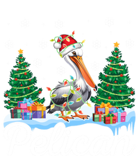 Funny Pelican Christmas Tree Snowflakes Santa Hat Lights Gift Sweatshirt Cinch Pack Bag